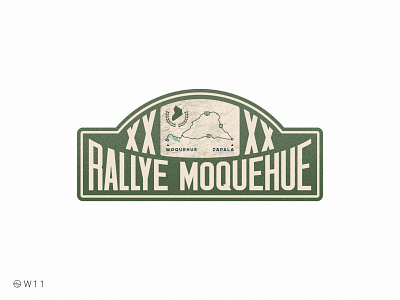 W11 - Rallye Moquehue 2020 argentina bage car grain illustration map noise patagonia race rally retro sticker type typography vintage