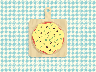 Pizza 1 cheese coat fabric flat food icon illustration olive pizza tomato wood