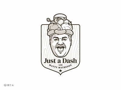 W14 - Just a Dash with Matty Matheson badge beef burger canada carrot chef crazy face food ham hamburger illustration meat potato shield smile vintage wood youtube