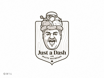 W14 - Just a Dash with Matty Matheson badge beef burger canada carrot chef crazy face food ham hamburger illustration meat potato shield smile vintage wood youtube