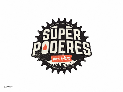 W21 - Super Poderes para Max blood blood donation bmx bycicle campaign dirt hero illustration lettering logo sticker super vintage