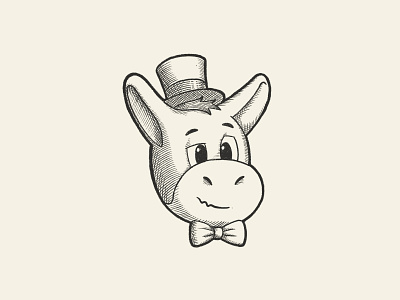 Old Herman character face funny happy illustration ipad mascot mule procreate retro sticker vintage