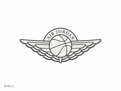 W23 - Air Jordan air jordan badge ball basketball branding bulls illustration logo michael retro sport sticker stroke vector vintage wings