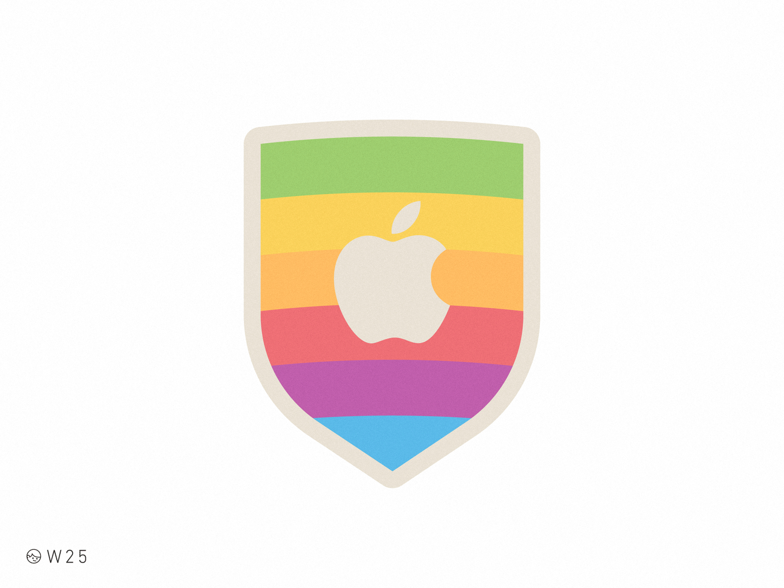Apple Rainbow animation apple badge color frame by frame geek gif logo rainbow retro shield sticker vintage