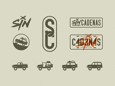 Sin Cadenas: variations brand branding explore iconography icons illustration logo mountain negative offroad positive travel truck