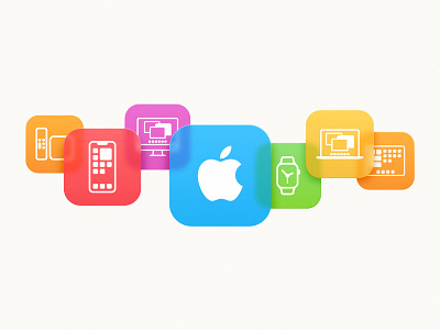 Apple products blur bokeh gradient icon iconography imac ipad iphone iwatch logo macbook modern pro tv ui