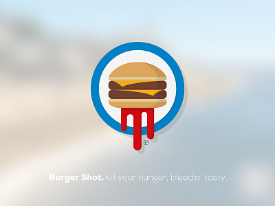 Burger Shot. blood brand burger fast food food game grand theft auto gta ketchup logo san andreas v