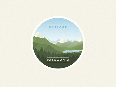 Patagonia argentina badge explore forest horizon illustration lake mountains patagonia south woods