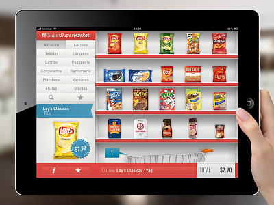 SuperDuperMarket app cart food grocery ipad market shelf shopping supermarket ui ux