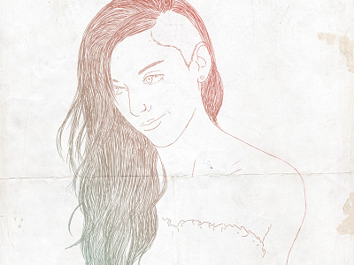 Ella draw face girl hair illustration portrait pretty shaved smile wacom