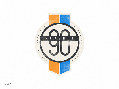 W40 - Noventa 90 argentina badge beer branding car label logo muscle number race racing retro sticker vector vintage