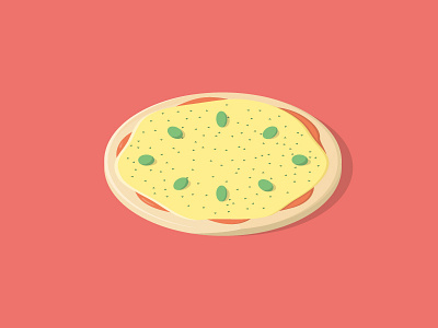 Isometric Pizza cheese food illustration isometric olives pizza