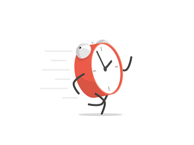 Time Tracking alarm clock deadline fast icon illustration run running time tracking