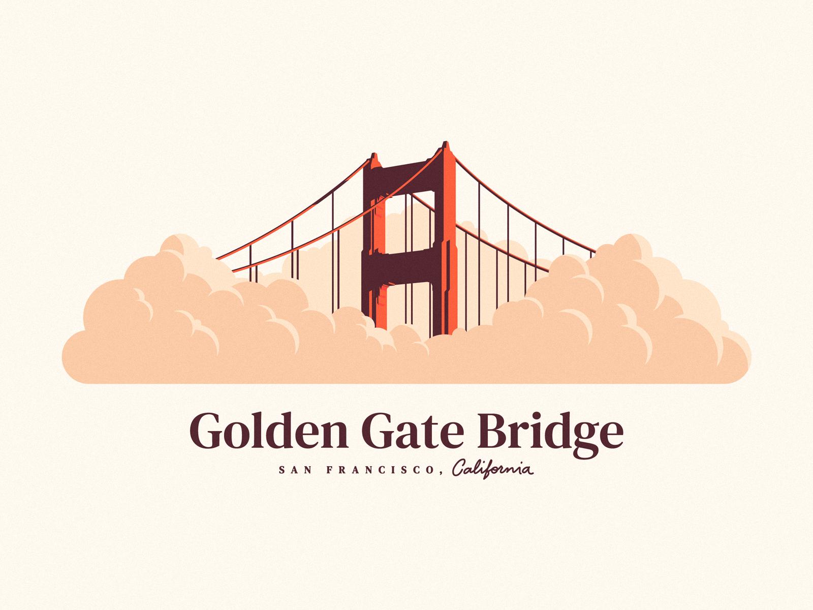 golden gate bridge vector logo
