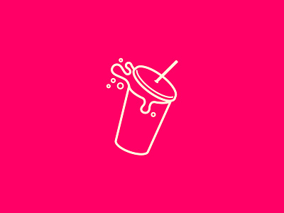 Soda cup drink drops fast food icon illustration simple soda