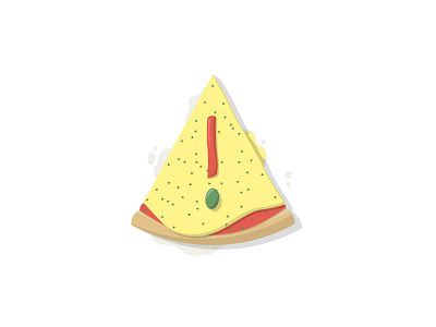 Attention Pizza attention cheese food illustration pizza sign slice tomato warning