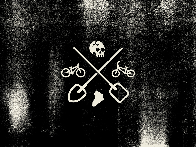 Dirt World X bicycle bmx branding dirt grain icon iconography illustration jump mtb neuquen shovel skull texture vintage