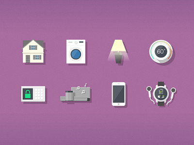 Internet of your things house icons lamp machine music nest phone security sonos temperature washing watch