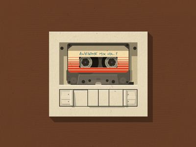 [Free Wallpaper] Awesome Mix Vol. 1 80 audio cassette free galaxy guardians marvel mixtape music tape wallpaper wood