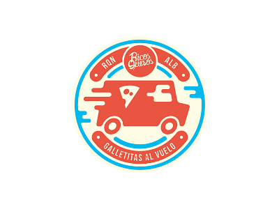 Ricos Quesos Delivery cheese cookies delivery fast illustration simple sticker truck velocity