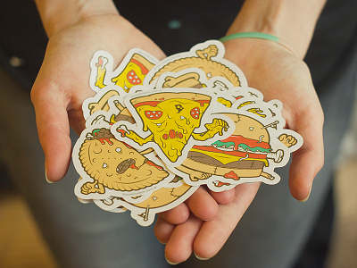 Trick or Stick food halloween hamburger illustration meat photo pizza stickers
