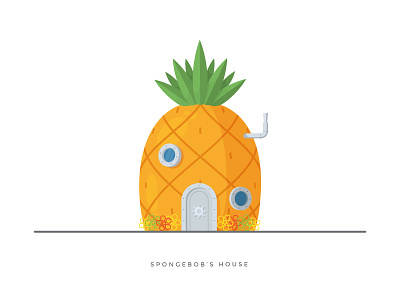 4. Spongebob's House 1990 90 90s cartoon house illustration nick nickelodeon pineapple show spongebob tv