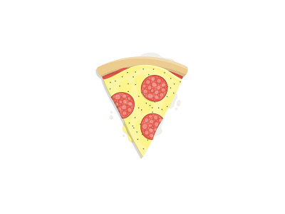 1. My recipe cheese flat food illustration pepperoni pizza project shadow slice