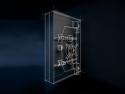 Xapo: Vault blueprint door home illustration new nuclear security stroke vault wireframe