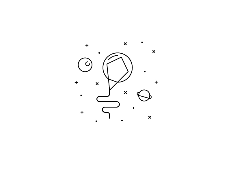 The kite is lost? dog illustration kite lost perfect pixel simple space street stroke trash web