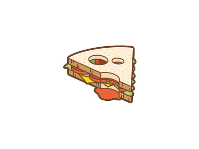 Sandwich Logo cheese food illustration logo perspective sandwich sticker stroke