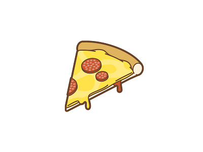 Pizza Logo brand cheese food illustration logo melt pepperoni pizza slice sticker stroke tomato