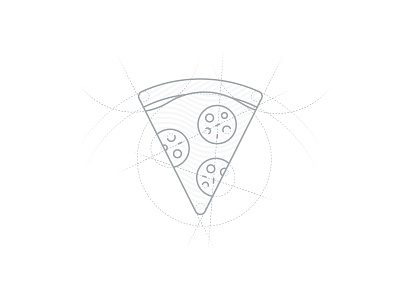 7. Grid's recipe brand circle food grid illustration logo pepperoni pizza project rounded slice stroke