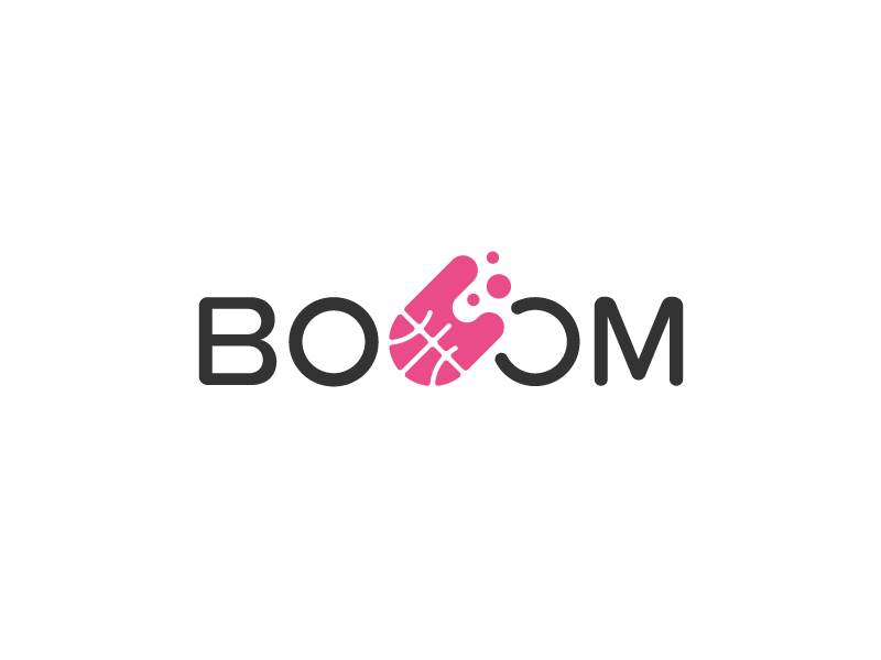 Booom Logo ball basketball boom booom brand chrome dribbble extension logo ooze simple