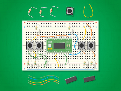 Hardware Programming breakboard chip dev electronic hardware illustration lab programming protoboard shadow wires