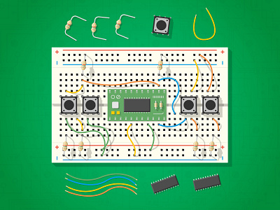 Hardware Programming breakboard chip dev electronic hardware illustration lab programming protoboard shadow wires