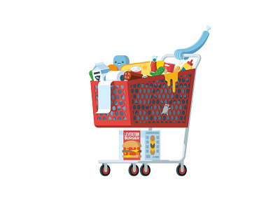 Answers arm cart cheese flat food hamburger illustration market playoff shopping sticker mule supermarket