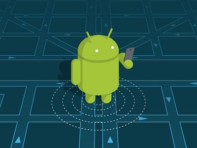 Android Location Service android cellphone city google gps illustration location map shadow smart