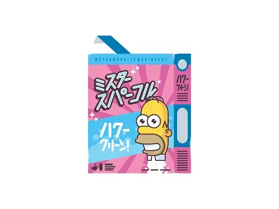 Mr. Sparkle box brand cleaner flat homer illustration logo mister packaging simpsons sparkle