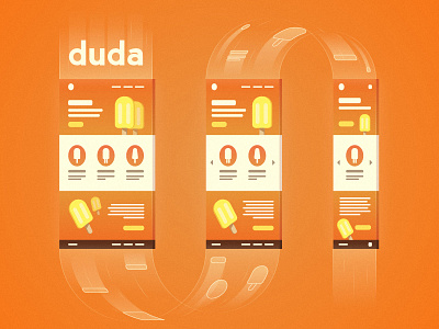Hello Duda! design duda website builder fast ice cream illustration mobile playoff responsive tool web