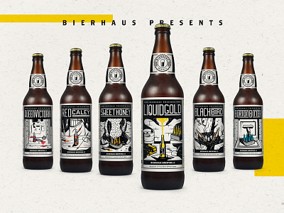 Bierhaus: The Bottles ale beer bottles brewery brewing food illustration scotch