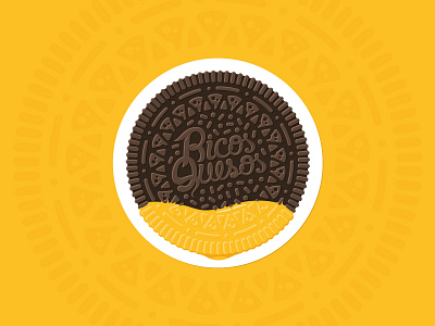 RQookie cheese chocolate circle circular cookie food illustration oreo pattern sticker