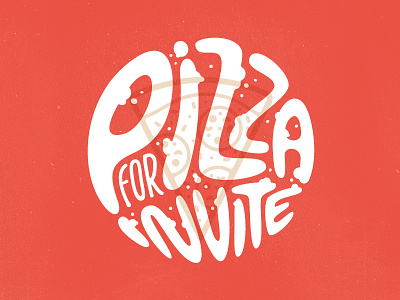 3000 followers & Pizza for Invite! contest food illustration invite lettering pizza project typography vintage