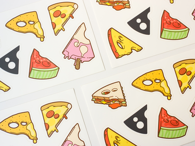 07/07 buy cheese food ice cream illustration mule nacho pizza sandwich slice sticker watermelon