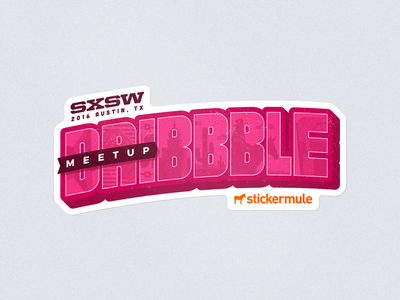 SXSW Dribbble Meetup Sticker 2016 austin dribbble illustration meetup mule postal sticker sxsw texas typography vintage