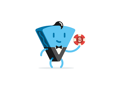 John Frosting is here! bet bitcoin cake casino character chip croupier flat illustration simple slice