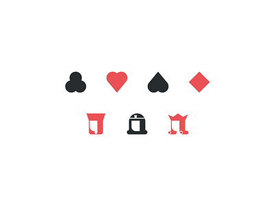 Cards Symbols blackjack cards flat heart icon jack king poker queen simple symbols