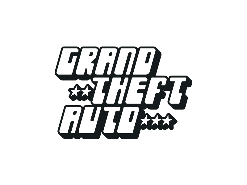 GTA V / GTA Online game grand theft auto gta logo online retro stars typography v