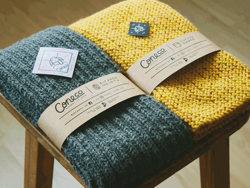 Cone Co. strips brand infinity lettering packaging ramen scarf stickers strip winter
