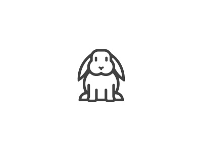 Complete bunny. animal bunny illustration logo rabbit simple stroke