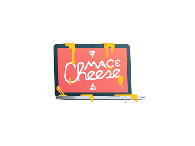 [Sticker] Mac & Cheese cheese food illustration laptop lettering mac macbook melt sticker